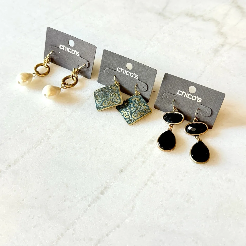 Chico's Earring Bundle Lot of 3 NWT Dangle Statement - Picture 9 of 10